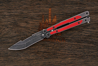 Нож балисонг Mr.Blade MadCap, сталь 8Cr14, рукоять сталь/G10 красный