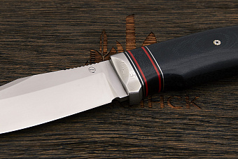 Нож туристический Геннадия Дедюхина Балем, клинок 130мм, сталь M398, рукоять микарта чёрная