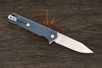 Нож складной QSP Mamba V2, клинок 88мм, сталь D2, рукоять микарта серо-синяя