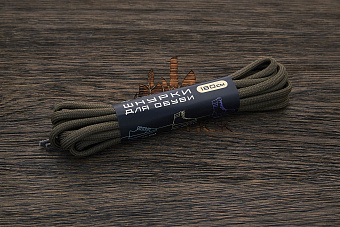 Шнурки для обуви, 180см, хаки