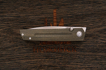 Нож складной Artisan Sirius, клинок 89мм, сталь CPM S35VN9, рукоять микарта олива