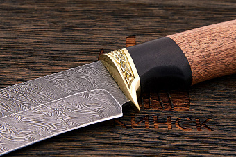 Нож туристический Эльбрус Робинзон, клинок 130мм, дамаск