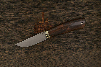 Разделочный нож Игоря Пампуха Модель 073, клинок 100мм, булат легированный, рукоять орех Т2