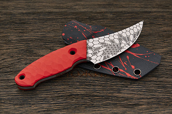 Нож EDC Lizard knives, клинок 85мм, сталь AUS-10Co, рукоять G-10 красный