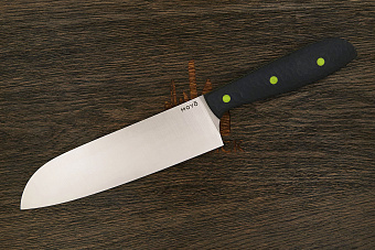 Нож кухонный MOYO Премьер сантоку 180мм, сталь сталь N690, рукоять G10-extra