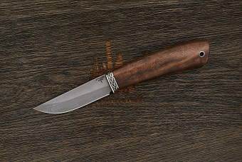 Разделочный нож Игоря Пампуха Модель 073, клинок 100мм, булат легированный, рукоять орех Т1