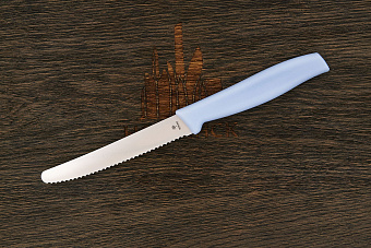 Нож кухонный Böker Sandwich Knife, нержавеющая сталь, рукоять пластик голубой