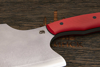 Топорик кухонный Мастерской Тать 120мм, сталь 50Х14МФ, G-10 красный