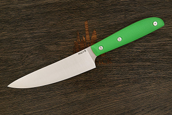 Нож кухонный MOYO Геликон шеф 165мм, сталь AR-RPM9, рукоять G10-extra зеленый