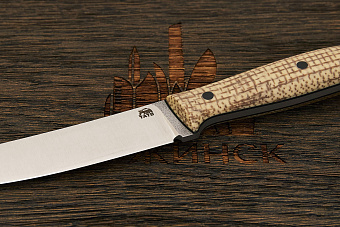 Нож туристический Мастерской Тать Горностай, клинок 105мм, сталь Cor-X, рукоять микарта