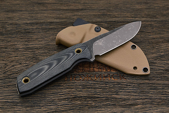 Нож EDC Нож с Котом Пионер 2, клинок 88мм, сталь VG-10, рукоять микарта