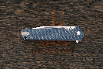 Нож складной QSP Mamba V2, клинок 88мм, сталь D2, рукоять микарта серо-синяя