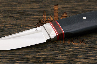 Нож туристический Геннадия Дедюхина Финочка, клинок 89мм, сталь N690, рукоять микарта черный