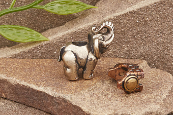 Бусина на темляк Боевой слон (биметалл) от мастерской Крымская бронза