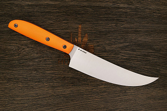 Нож кухонный MOYO Геликон пчак 175мм, сталь AR-RPM9, рукоять G10-extra оранжевый