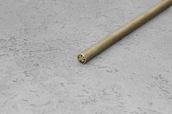 Мозаичный пин "Клевер" 6,0x100 мм, контур, центр - латунь черный