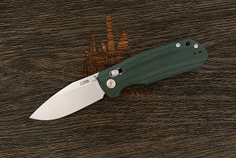 Нож складной CJRB Maximal, клинок 75мм, сталь AR-RPM9, рукоять микарта зеленая