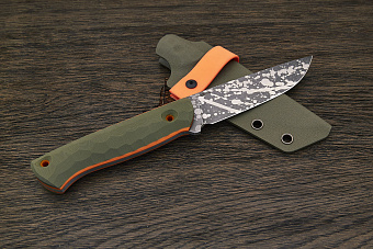 Нож туристический Lizard knives, клинок 115мм, сталь VG-10, рукоять G-10 оливковый