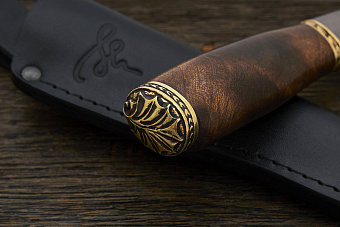 Разделочный нож Игоря Пампуха Модель 007, клинок 120мм, булат легированный, рукоять орех