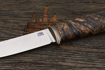 Нож туристический Мастерской Тать Харза, клинок 112мм, сталь Elmax, рукоять кап березы
