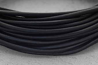 Кожаный шнурок 3мм (чёрный), 1 метр