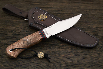 Нож туристический Геннадия Дедюхина Балем, клинок 130мм, сталь M398, рукоять дерево стаб. дерево