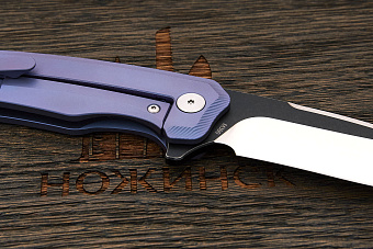 Нож складной QSP Woodpecker, клинок 94мм, сталь M390, рукоять титан синий