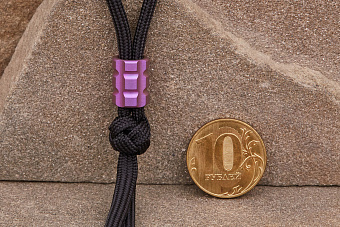 Титановая бусина на темляк «Цилиндр» розовый