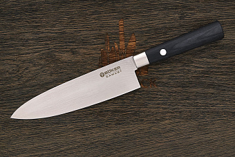 Нож кухонный Böker мини шеф 157мм, сталь VG-10 в обкладках из дамаска