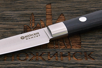 Нож кухонный Böker овощной 100мм, сталь VG-10V в обкладках из дамаска