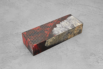 Гибрид из акрила и стабилизированной древесины армированный, блок 131×45×28мм Т1