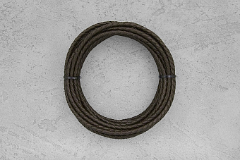Кожаный плетеный шнурок 4,0мм (тёмно-коричневый), 1 метр