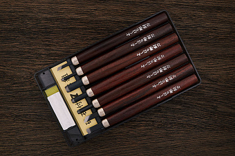 Набор для резьбы по дереву в кейсе, 7 резцов темный