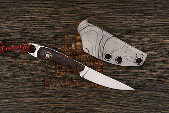 Нож EDC Владимира Толкачева, клинок 60мм, сталь Elmax, рукоять карбон черно-красный