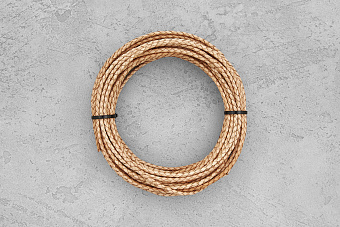 Кожаный плетеный шнурок 3,0мм (бежевый), 1 метр