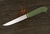 Нож туристический Алексея Артемьева Технофинка, сталь VG-10, рукоять микарта зеленая - фото №1