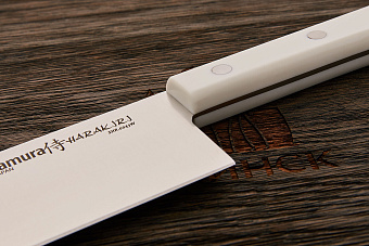 Нож кухонный Samura накири традиционный японский 161мм, сталь AUS-8, рукоять пластик белый
