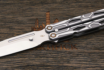 Нож балисонг Reptilian Киборг, модель 01, сталь D2, рукоять сталь