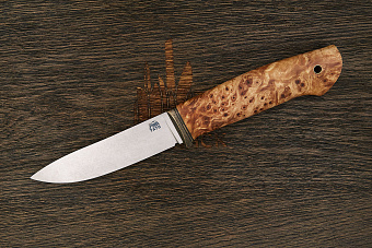 Нож туристический Мастерской Тать Харза, клинок 112мм, сталь Elmax, рукоять кап клена