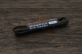 Шнурки для обуви, 120см, хаки/черная сетка