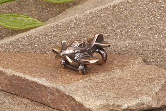 Бусина на темляк Самолет от мастерской Крымская бронза