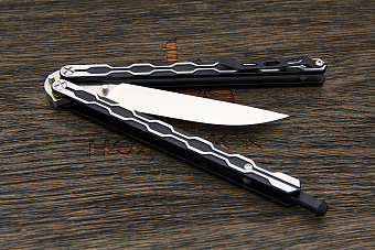 Нож балисонг Reptilian Плазма, модель 02Z, сталь D2, рукоять сталь