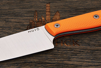Нож кухонный MOYO Аппарель универсальный 155мм, сталь AR-RPM9, рукоять G10-extra оранжевый