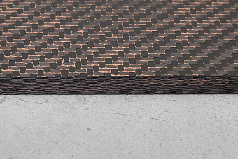 Карбон twill 12K, плашка 140x80x8мм, с медной пудрой