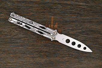 Тренировочный нож балисонг Reptilian Киборг, модель 04, сталь 440, рукоять сталь