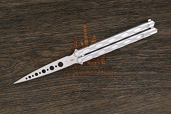 Тренировочный нож балисонг Reptilian Плазма, модель 03, сталь 440, рукоять сталь