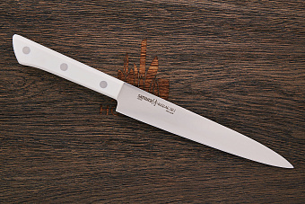 Нож кухонный Samura гастрономический 195мм, сталь AUS-8, рукоять пластик белый