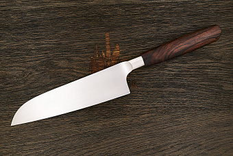 Нож кухонный UralEDC сантоку 180мм, сталь 95Х18, рукоять ironwood