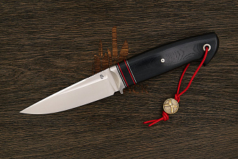 Нож туристический Геннадия Дедюхина Этно, клинок 122мм, сталь M398, рукоять микарта чёрная