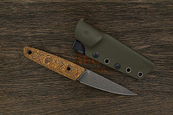 Нож туристический Lizard knives, клинок 100мм, сталь D2, рукоять Crazyfiber, ножны оливковые